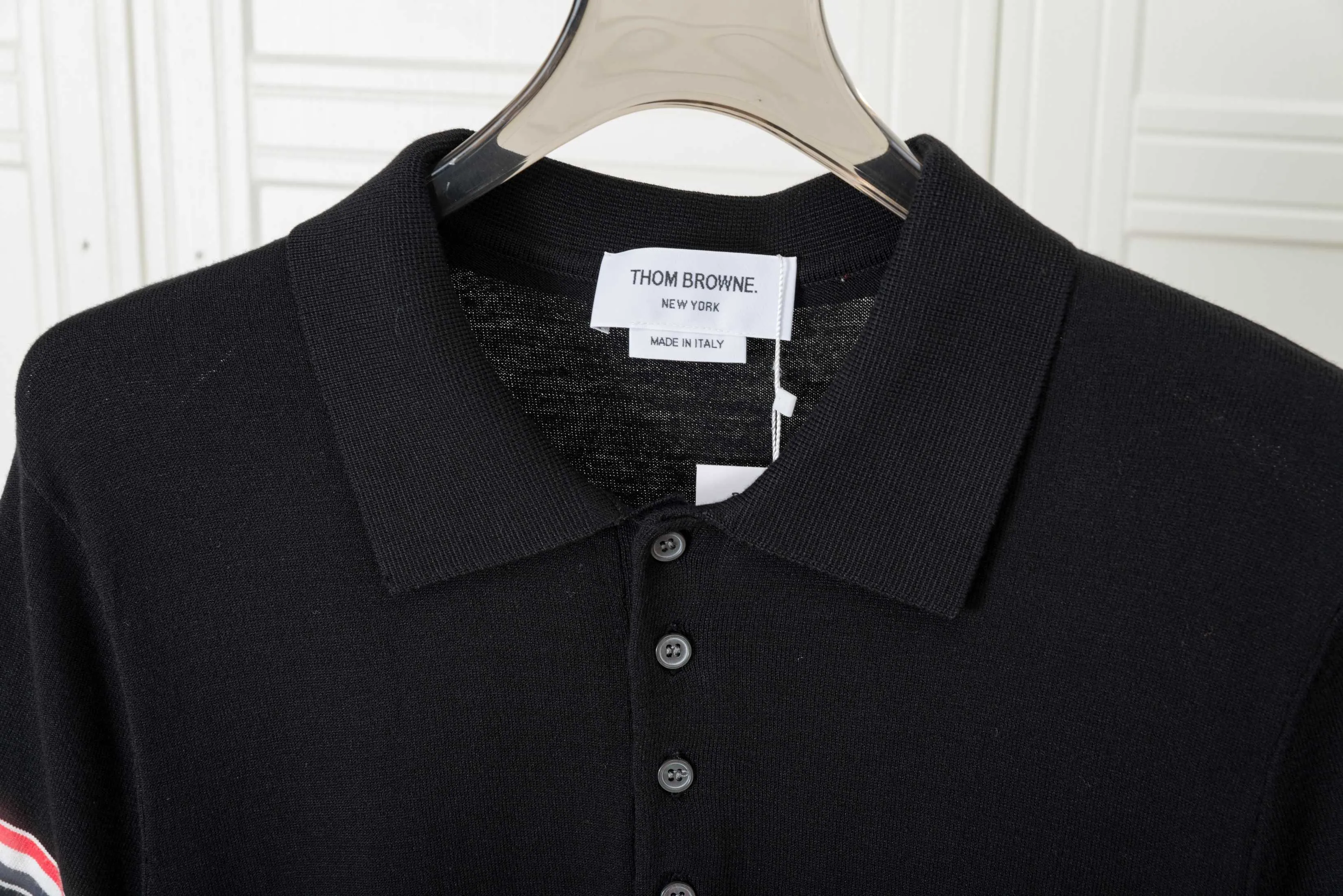 𝑻𝒉𝒐𝒎 𝑩𝒓𝒐𝒘𝒏𝒆 POLO thom browne POLO Classic Breathable Authentic Quality + Authentic + Same Style Size：0/1/2/3/4 ：White/Black/Navy Blue/Light Gray/Dark Gray
